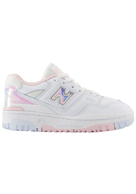 Scarpe bambina bianco/rosa in pelle NEW BALANCE | GSB550HW/PIABIANCO/ROSA